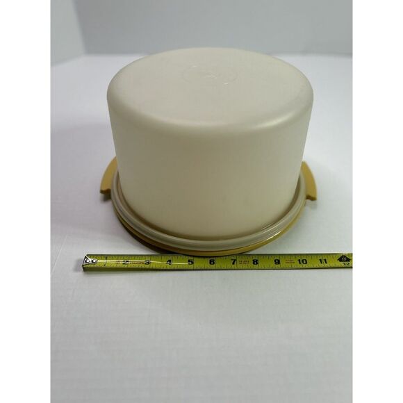 Vintage Tupperware Classic YELLOW round Cake Carrier 10" - Picture 16 of 16